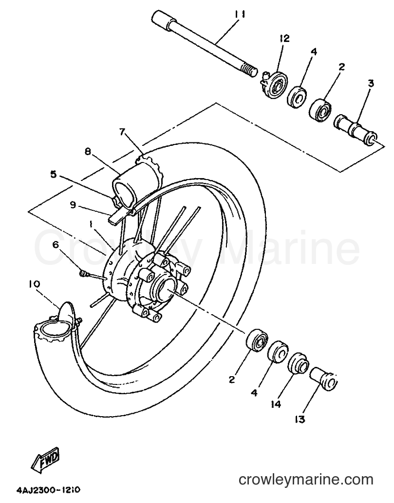 1991 Dirt Bike TY250R - TY250R (4AJ2) [999] - FRONT WHEEL