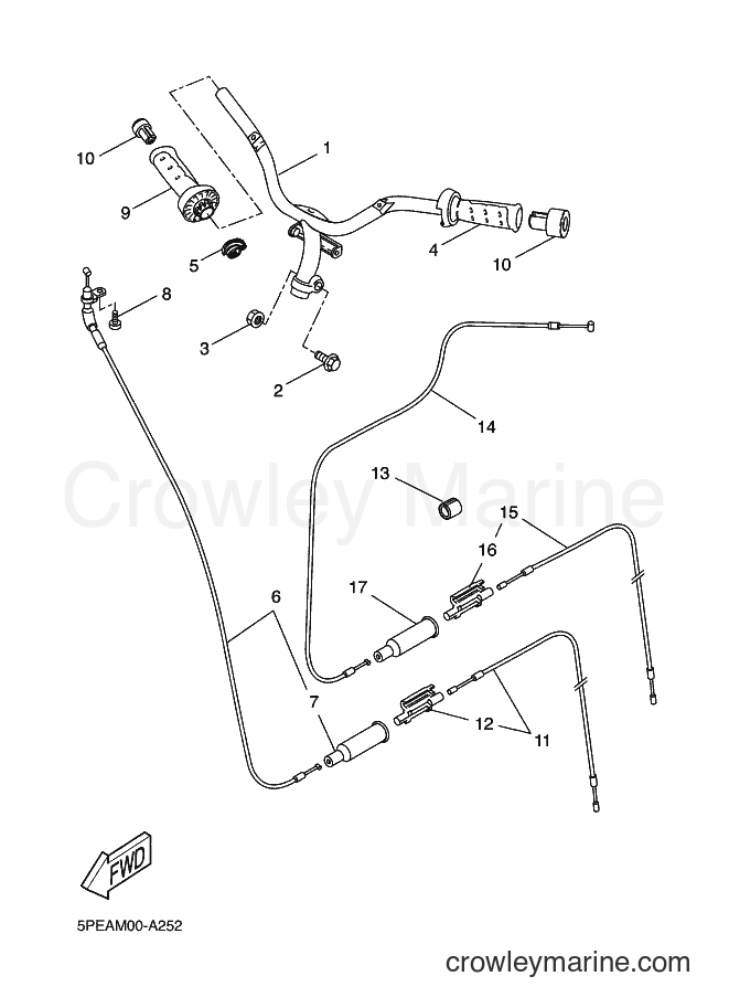 Yamaha Motors YQ50L (5PEB) [040] - STEERING HANDLE & CABLE