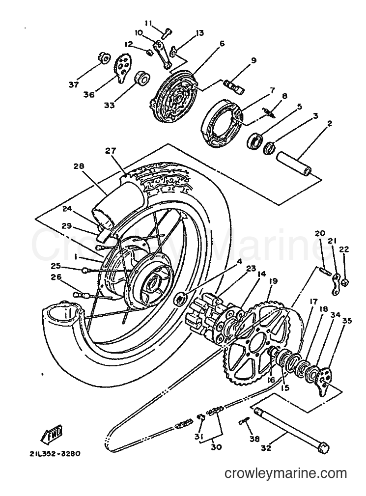 1994 Street Bike SR250 - SR250 (3TH2) [999] - REAR WHEEL