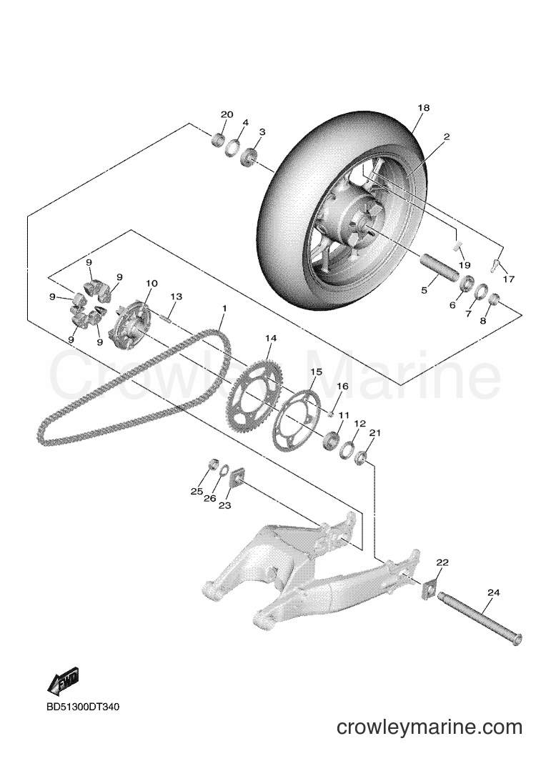 2018 Maxi-Scooter MXT850 - MXT850 (BD51) [060] - REAR WHEEL
