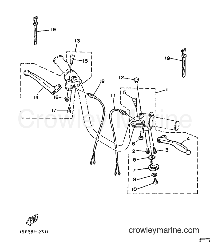 1988 Scooter LB50 - LB50 (3AR) [999] - COMMUTATEUR ET LEVIER