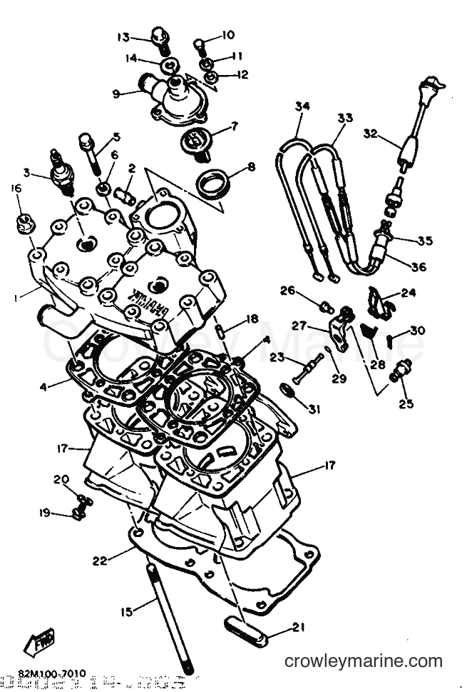 1987 Snowmobile EX570 - EX570 (82M) [999] - CYLINDER HEAD