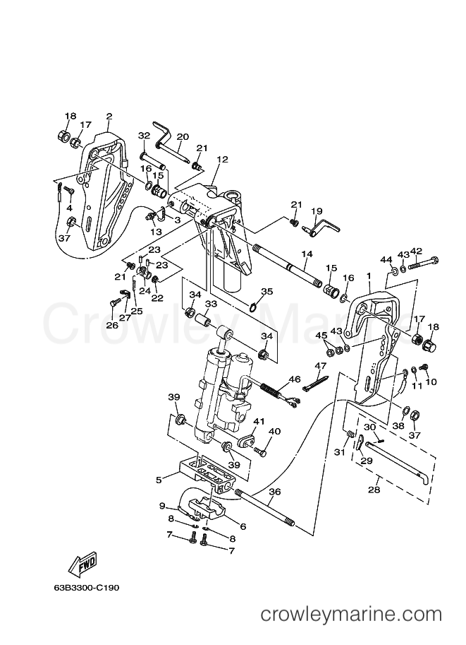 Yamaha Motors 40VEOS (63C3) [080] - BRACKET 1