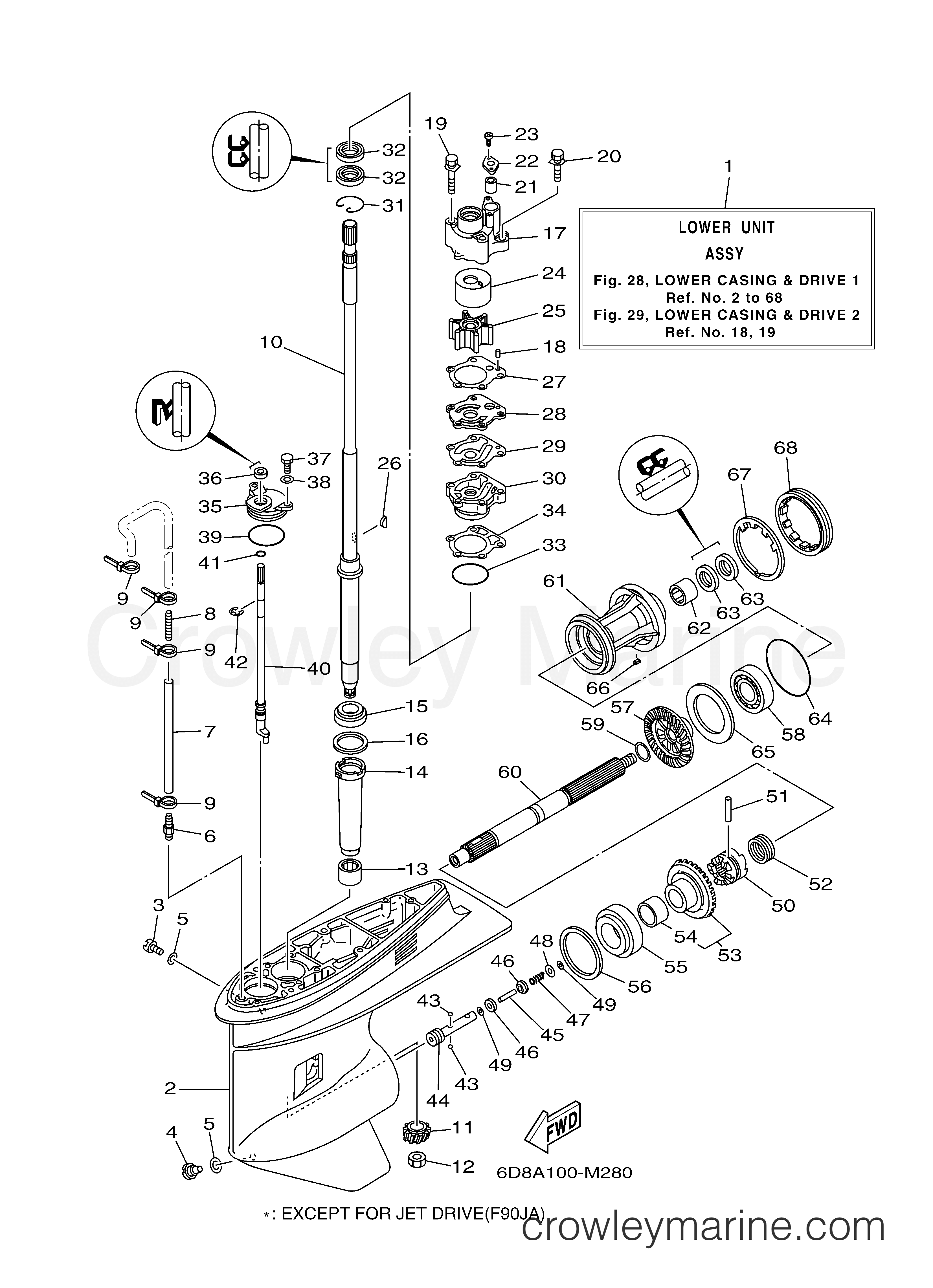 LOWER CASING DRIVE 1 2014 Outboard 90hp F90LA Crowley Marine lower-casing-drive-1-2014-outboard-90hp-f90la-crowley-marine