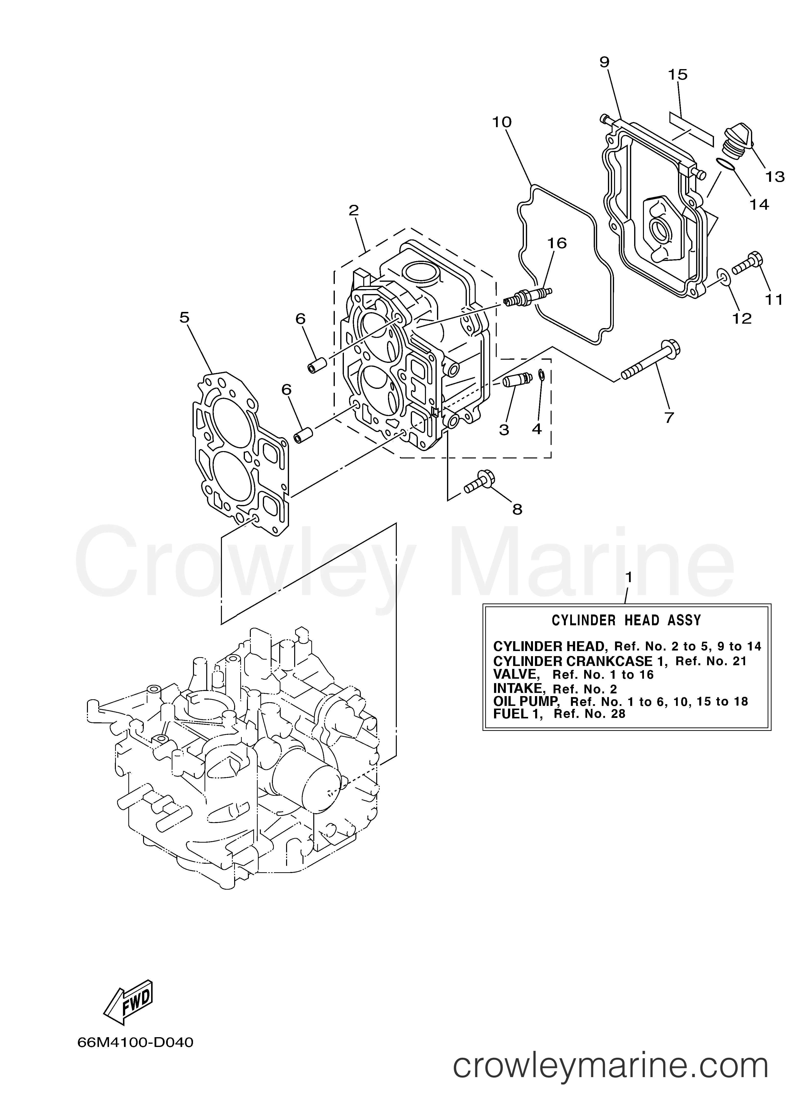 Yamaha Motors F9.9MSH2D - CYLINDER HEAD