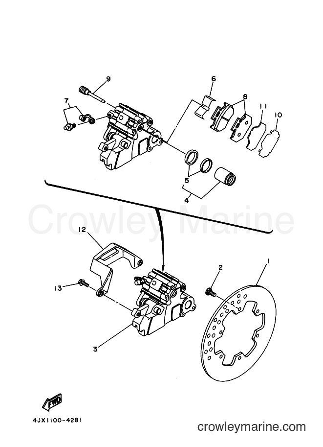 Yamaha Motors WR250Z (4JW3) [020] - REAR BRAKE CALIPER