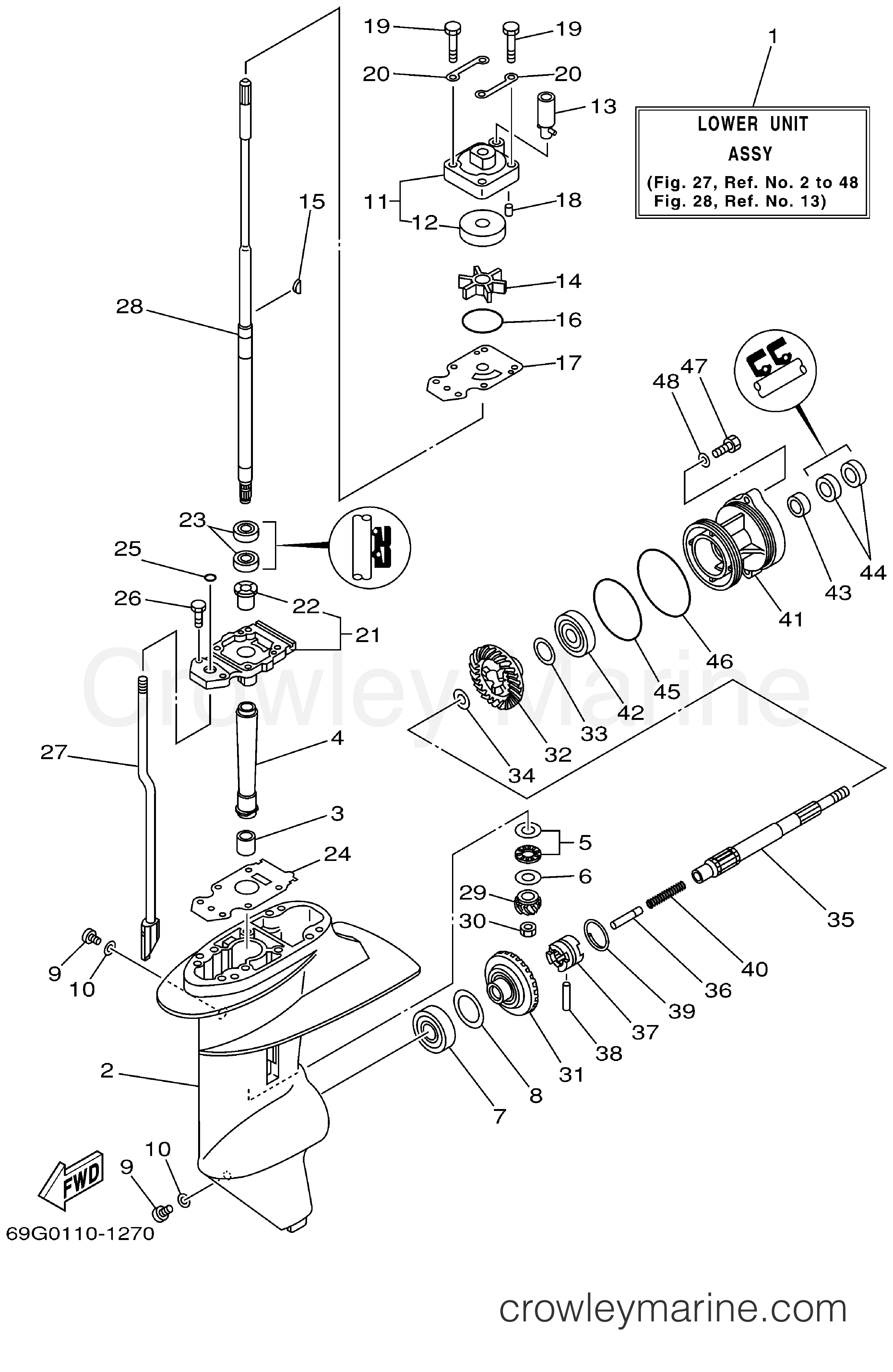 Yamaha Motors T8PLRZ - LOWER CASING DRIVE 1