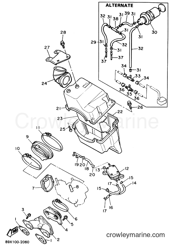 1992 Snowmobile ET410TR - ET410TR (89X1) [010] - INTAKE