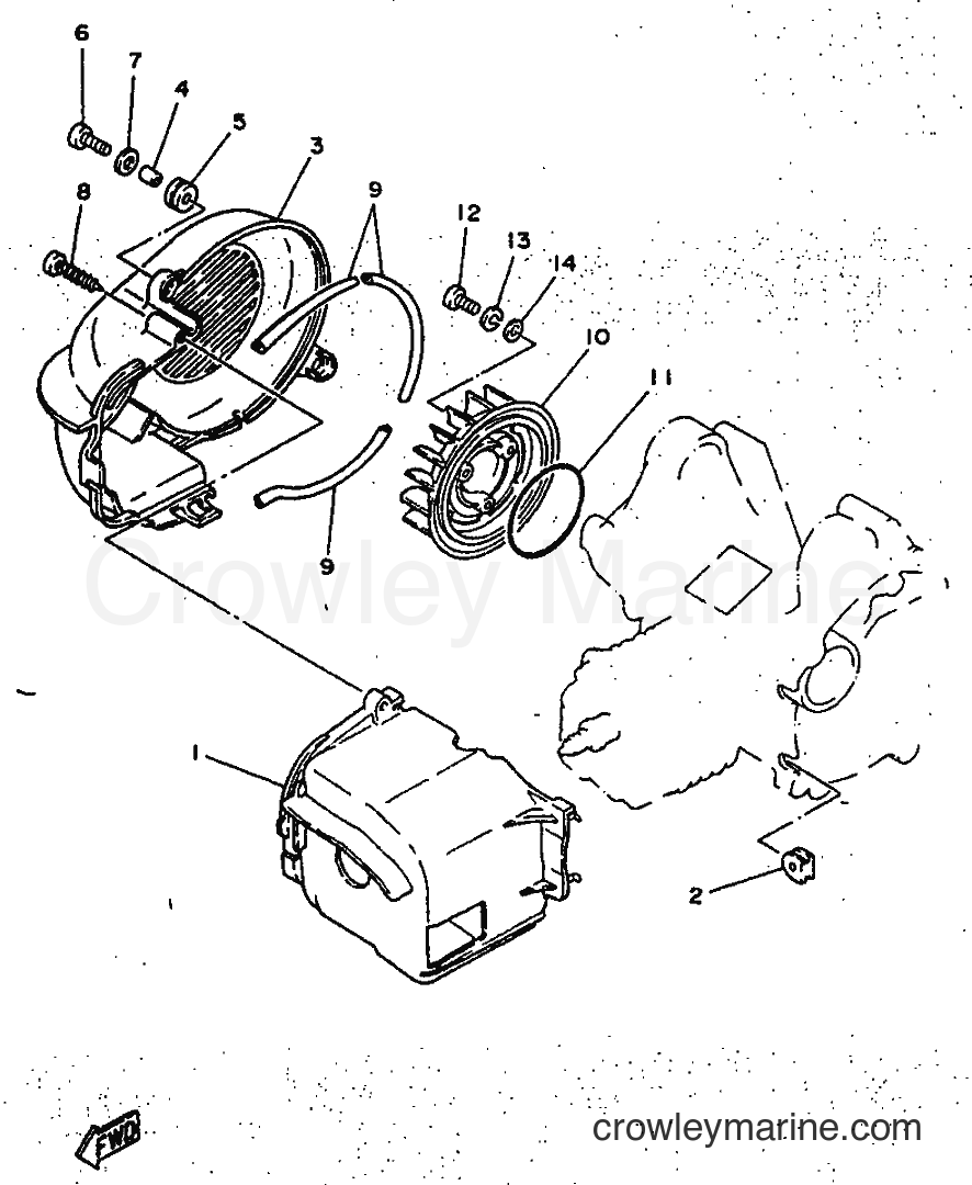 1997 Scooter YN50 - YN50 (5BX1) [010] - AIR SHROUD & FAN