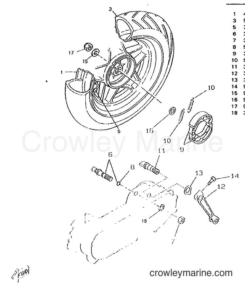 1996 Scooter CW50RSP - CW50RSP (4WS1) [999] - REAR WHEEL