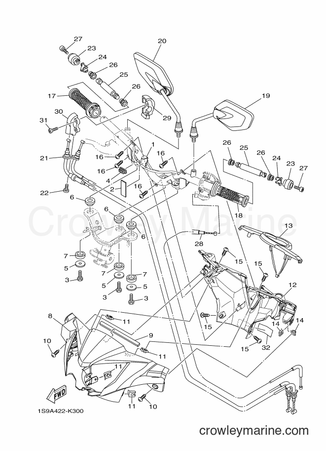 Yamaha Motors T135SEC (1S9B) [010] - STEERING HANDLE & CABLE