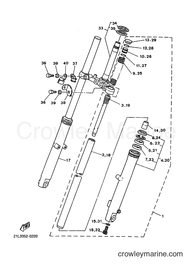 2000 Street Bike SR250 - SR250 (21L3) [010] - FRONT FORK