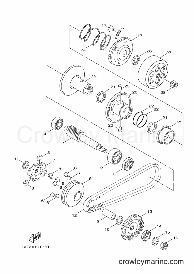 Yamaha Motors YW50F (1CD2) [010] - CLUTCH