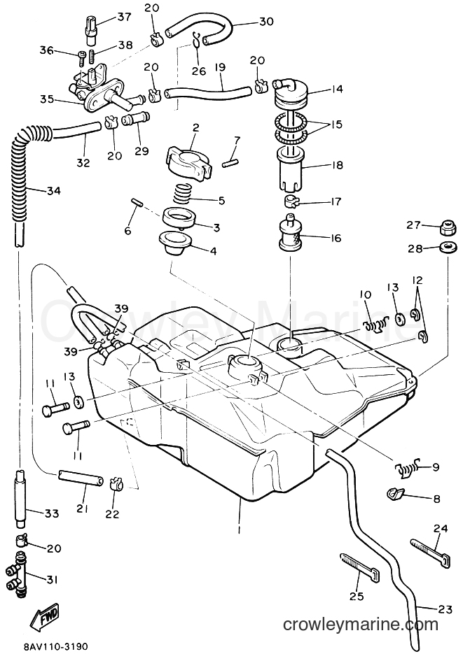 1993 Snowmobile EX570ST - EX570ST (8BA1) [010] - FUEL TANK