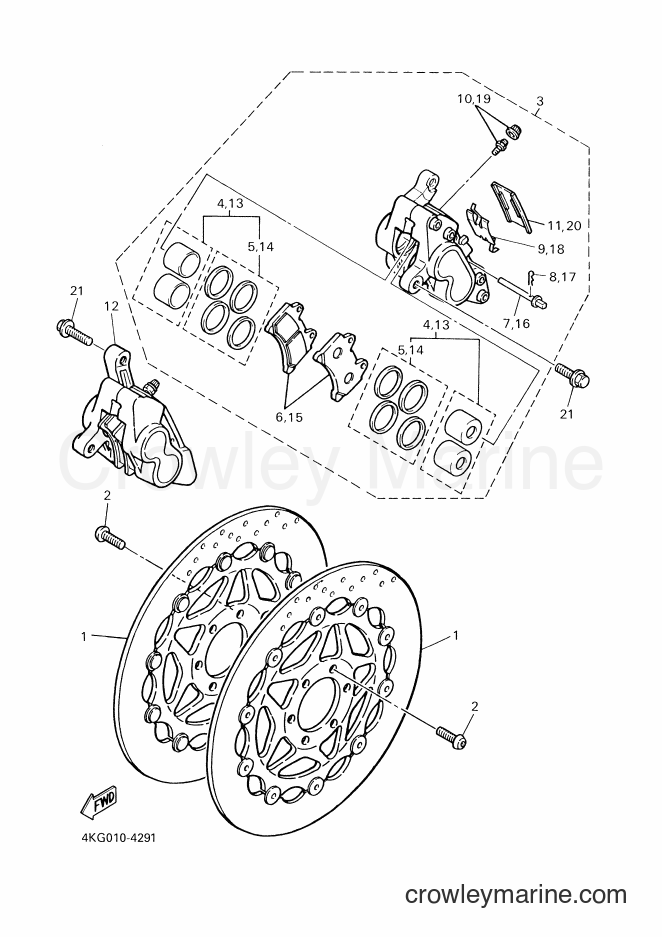 Yamaha Motors XJR1200 (4RB2) [010] - FRONT BRAKE CALIPER