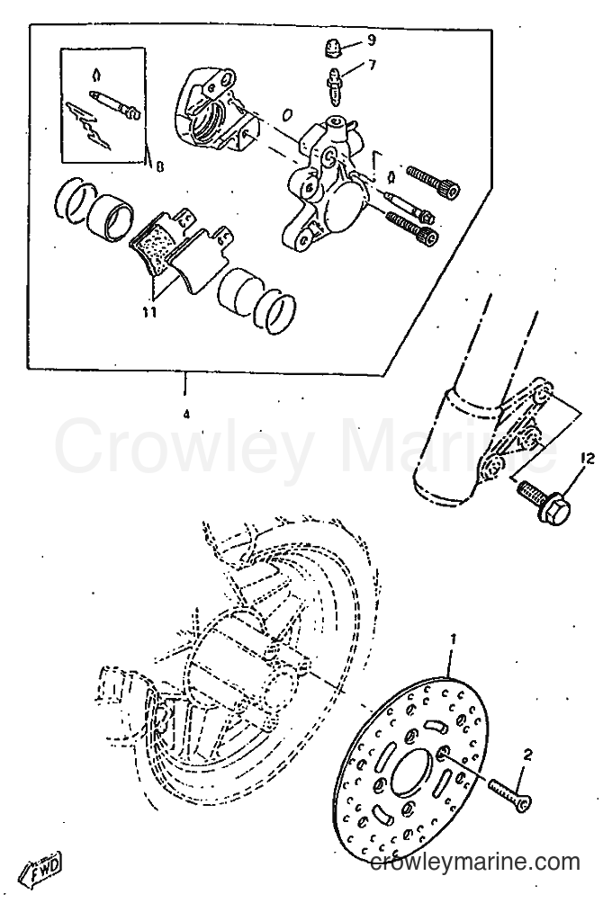 1998 Scooter CW50RSP - CW50RSP (4URF) [010] - FRONT BRAKE CALIPER