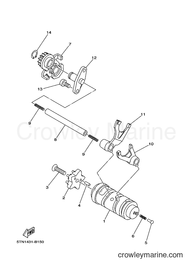 Yamaha Motors T110E (5B9B) [010] - SHIFT CAM & FORK