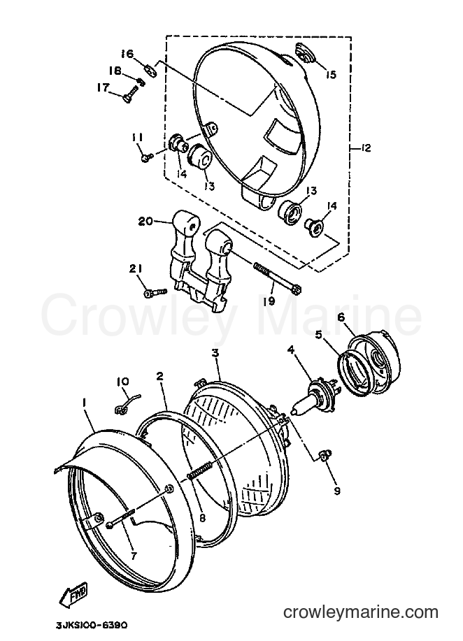 1996 Cruiser XV1100 - XV1100 (3JKP) [010] - HEADLIGHT 2 (XV1100S)
