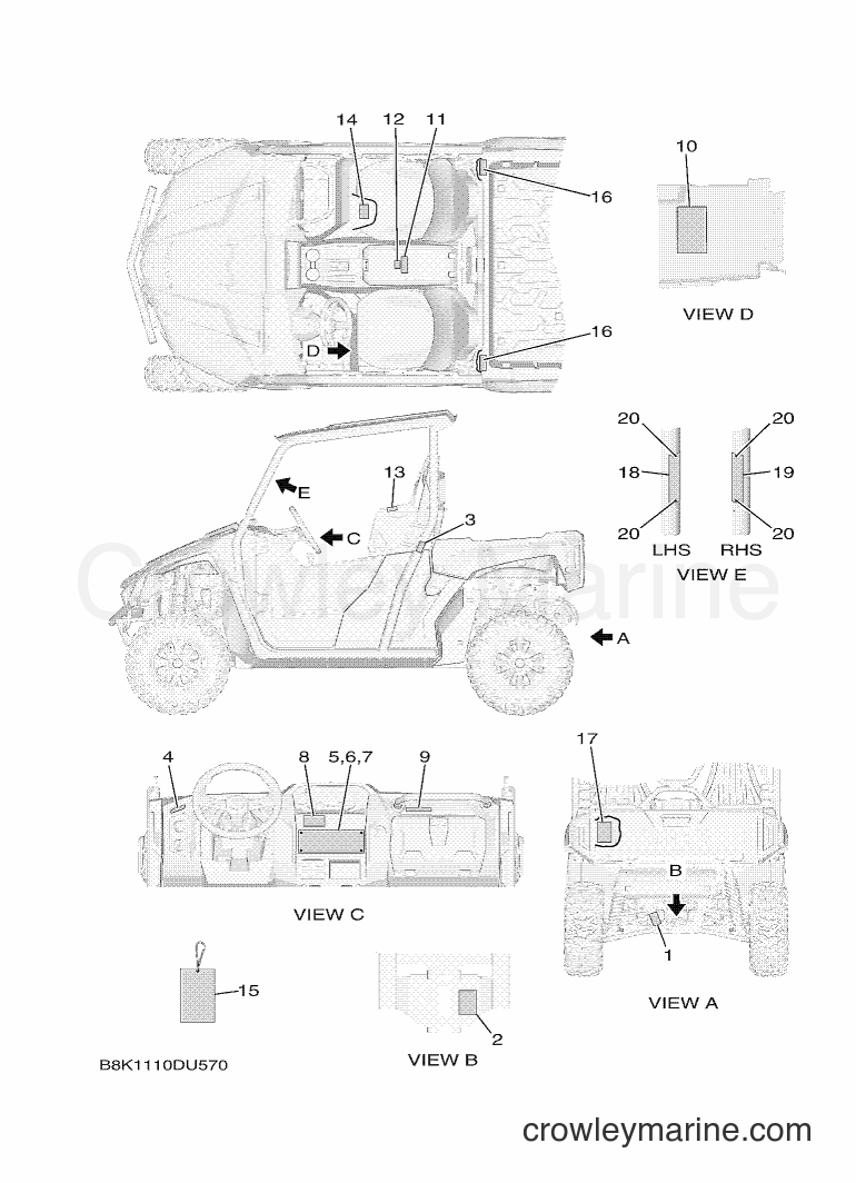 2019 ATV YXE850ENS - YXE850ENS (B8K1) [010] - EMBLEM & LABEL 1