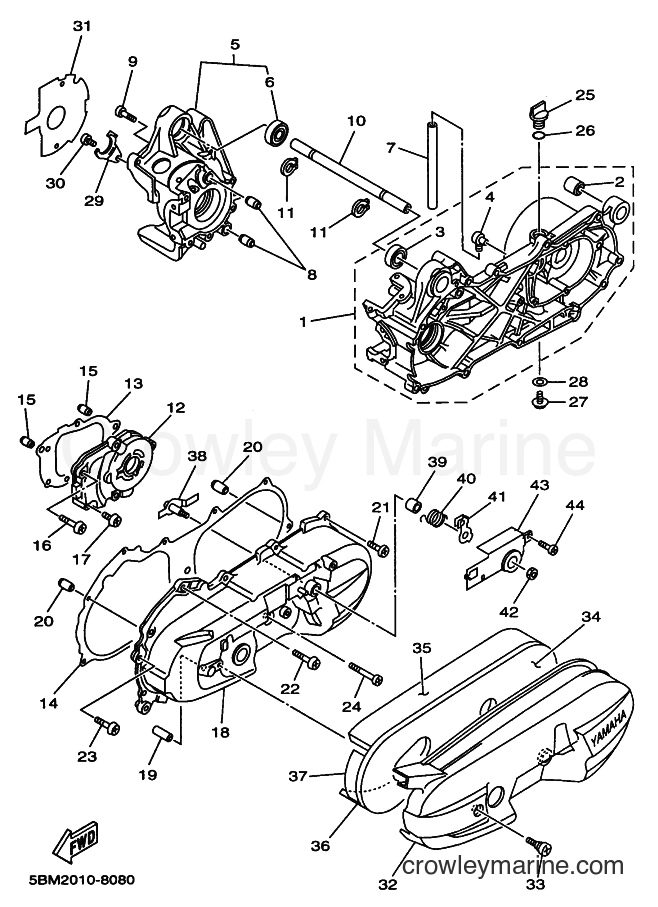 2003 Scooter CV50A - CV50A (5SU2) [010] - クランクケース