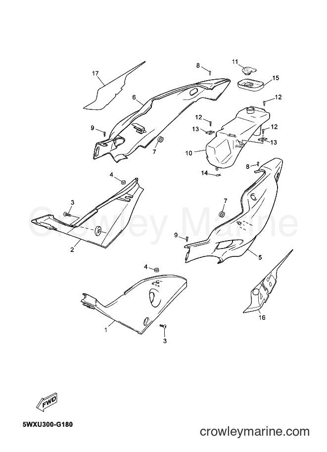 2008 Scooter TZR50 - TZR50 (5WXU) [030] - SIDE COVER