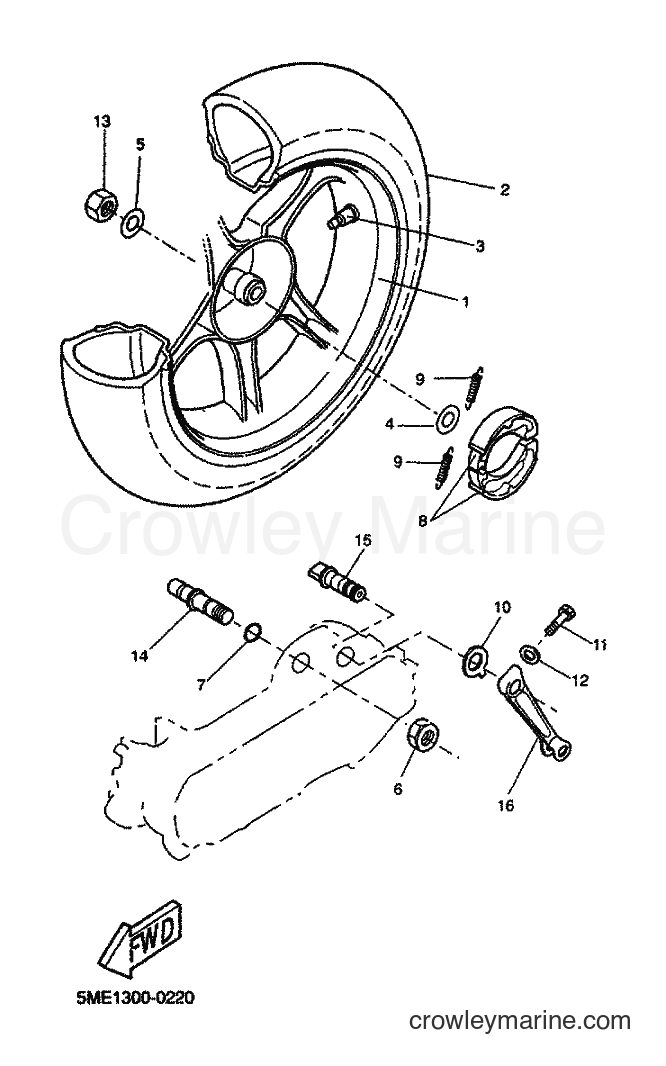 2000 Scooter YQ100 - YQ100 (5ME1) [060] - REAR WHEEL