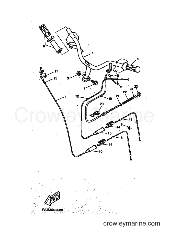 1999 Scooter CW50 - CW50 (4VVR) [010] - STEERING HANDLE & CABLE