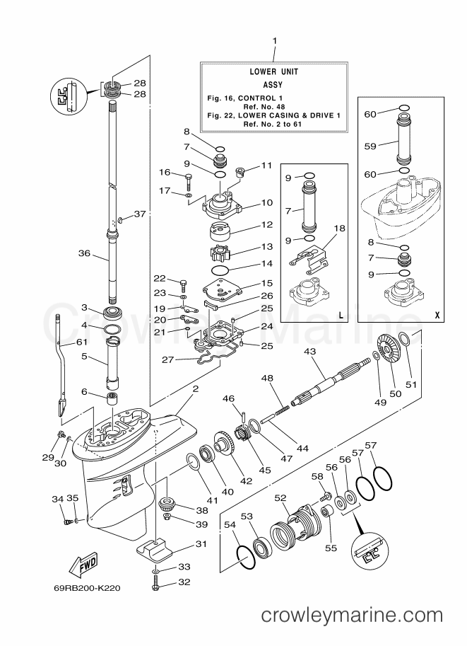 Yamaha Motors 25BWCS (69RC) [230] - LOWER CASING & DRIVE 1