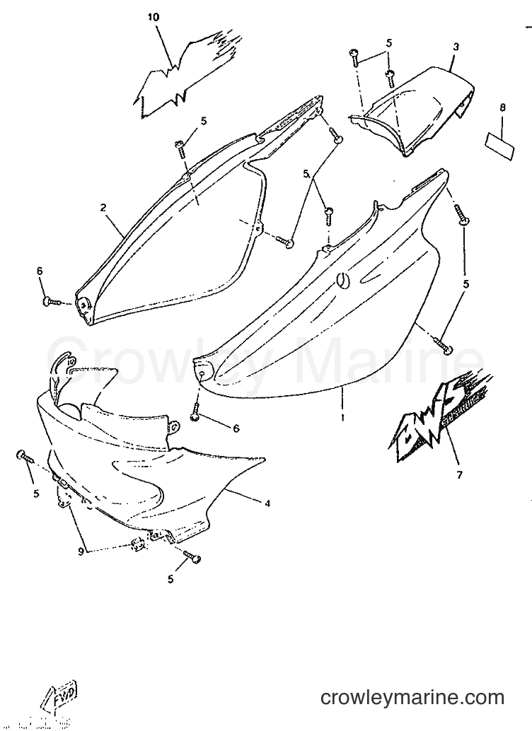 1995 Scooter CW50RS - CW50RS (4TD6) [999] - SIDE COVER