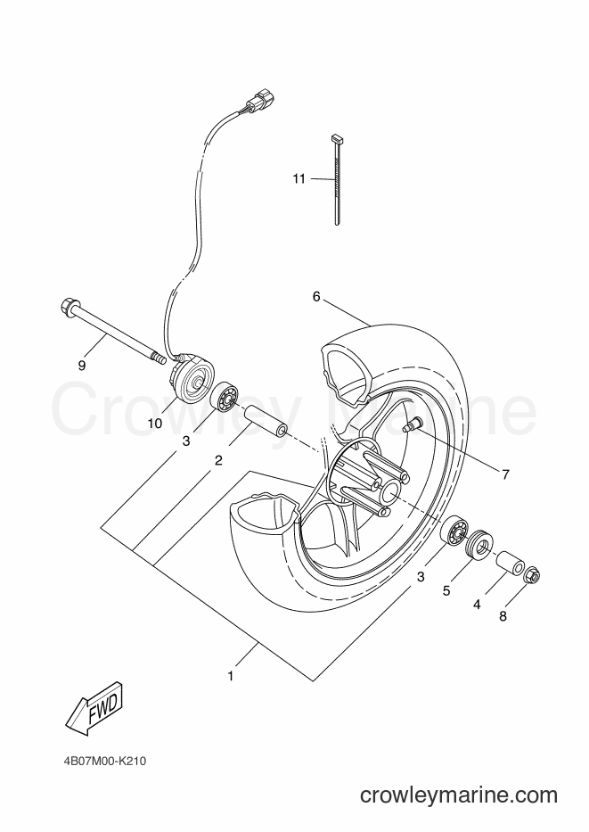 Yamaha Motors YQ50L (4B08) [010] - FRONT WHEEL