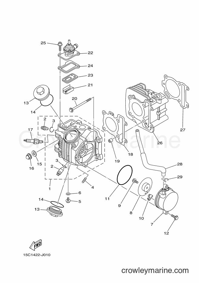 2010 Scooter TK115C - TK115C (15C2) [010] - CYLINDER HEAD
