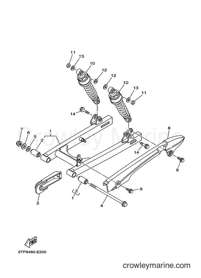 2006 Scooter T110C - T110C (5TP9) [010] - REAR ARM & SUSPENSION