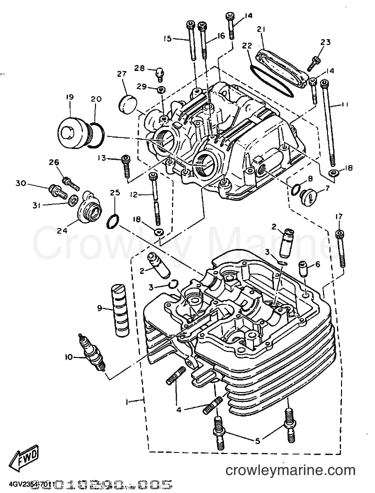 2004 Dirt Bike TT600RE - TT600RE (5CH5) [030] - CYLINDER HEAD