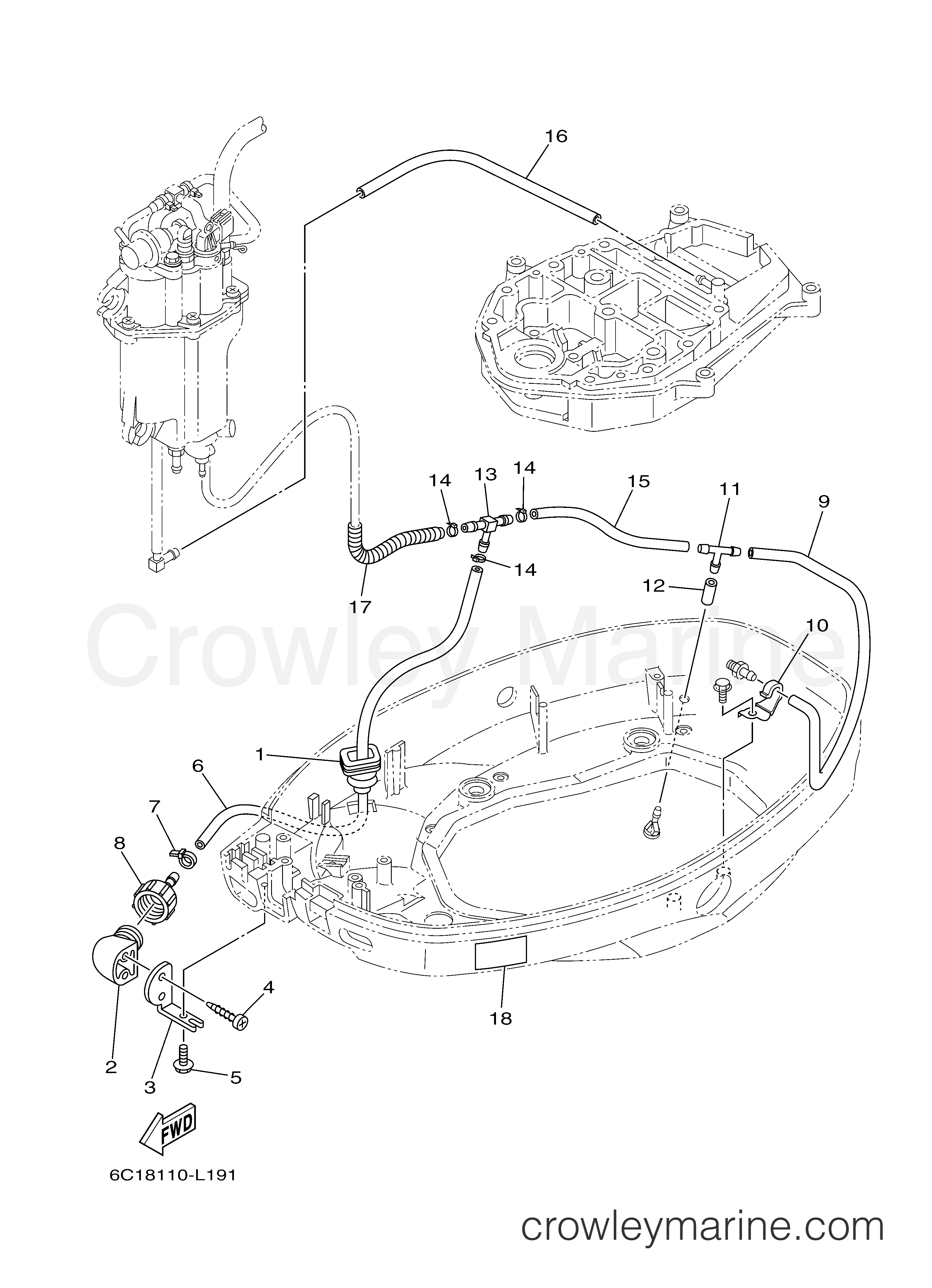 Yamaha Motors F50TLR - BOTTOM COWLING 2