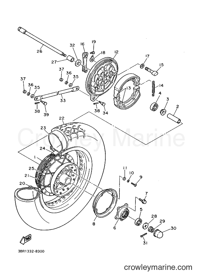 2001 Cruiser XV535 - XV535 (4YHE) [010] - REAR WHEEL