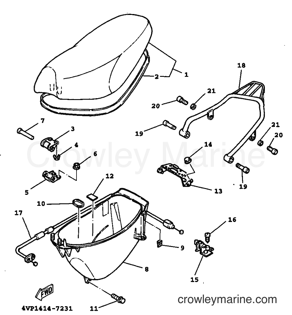 1999 Scooter YW100 - YW100 (4VPB) [010] - SEAT & CARRIER