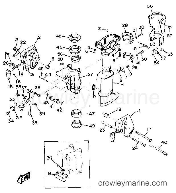 Yamaha Motors 3LG - UPPER CASING BRACKET
