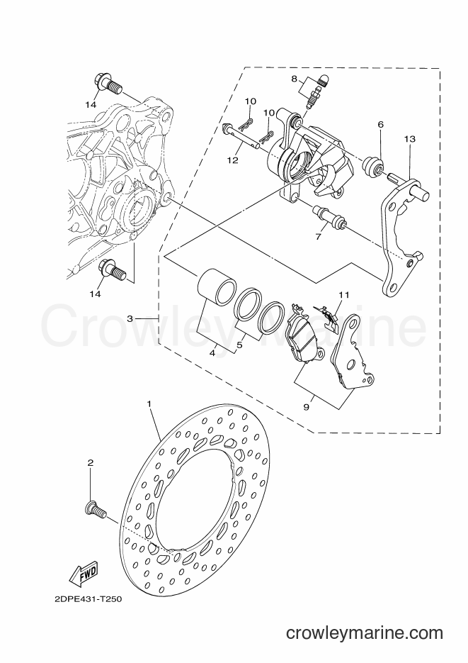 Yamaha Motors GPD150-A (2DPE) [010] - REAR BRAKE CALIPER
