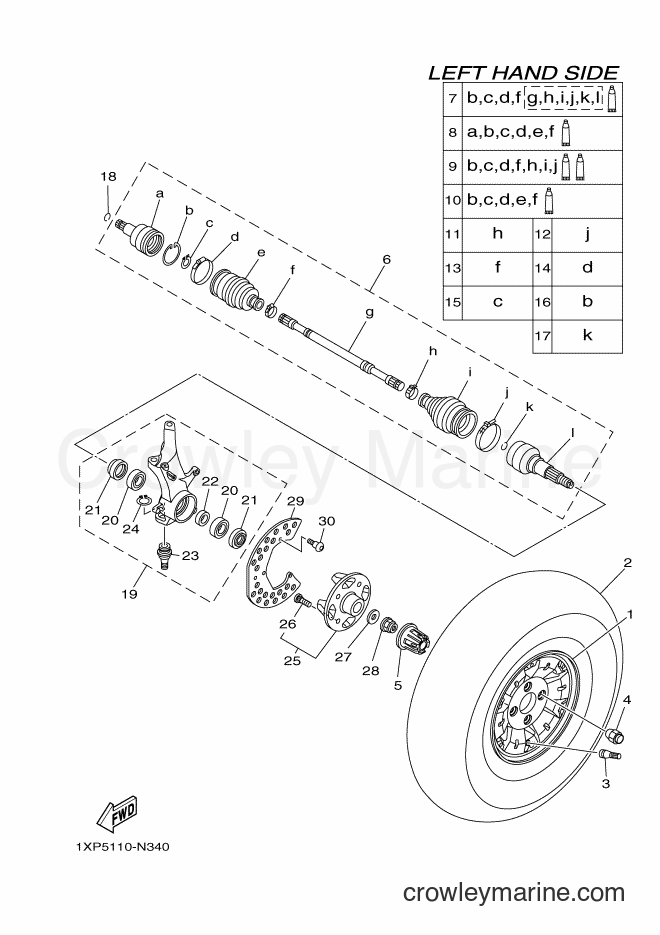 Yamaha Motors YXM700ES (1XP7) [010] - FRONT WHEEL