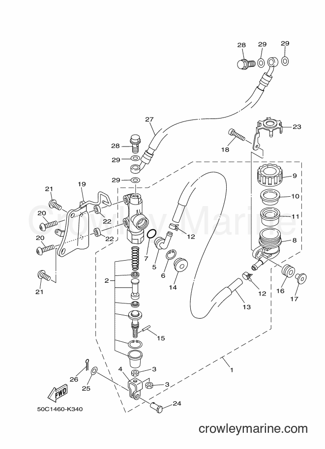 2012 Scooter T135HC - T135HC (50C2) [010] - REAR MASTER CYLINDER