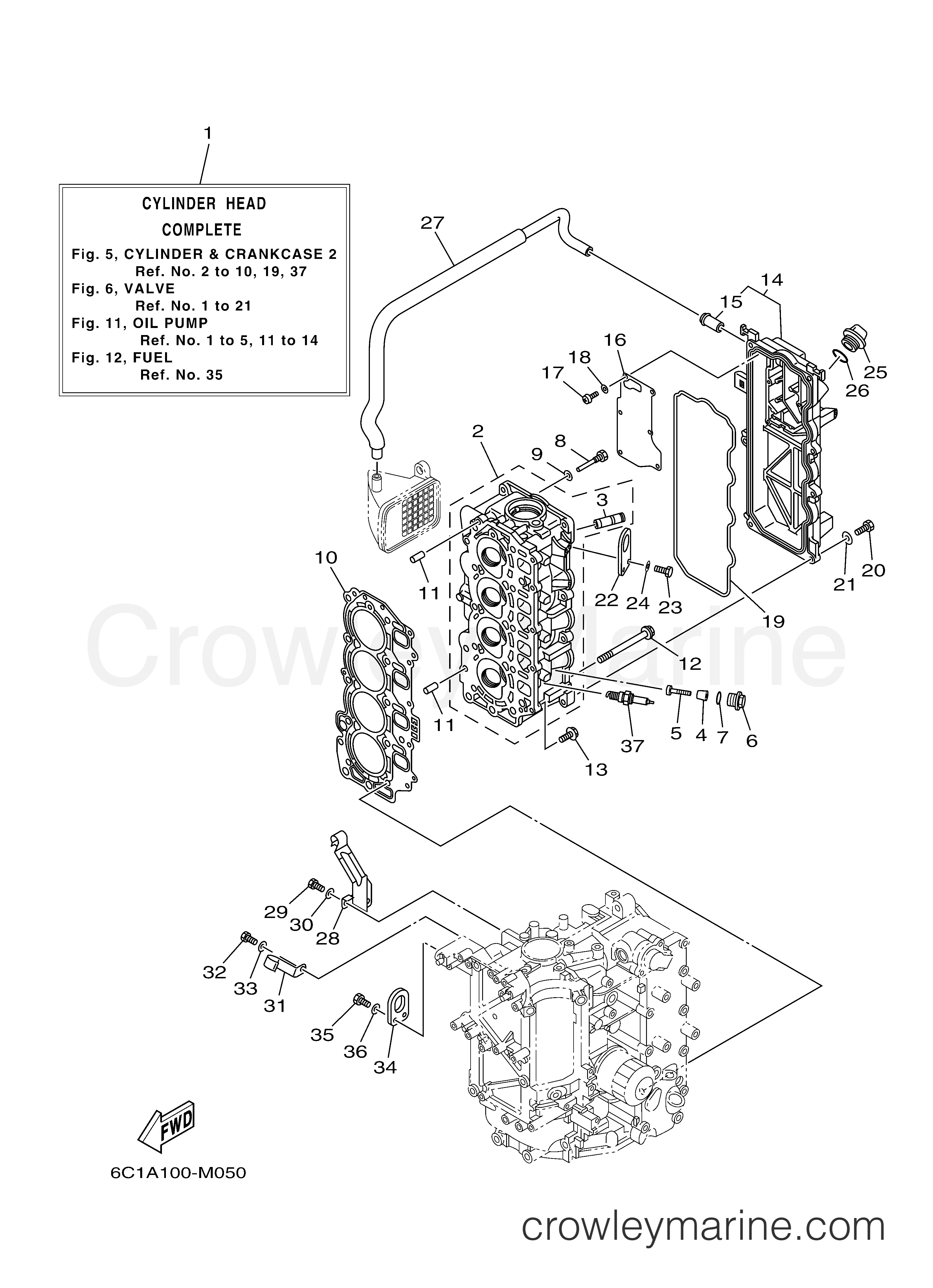Yamaha Motors F60LB - CYLINDER CRANKCASE 2