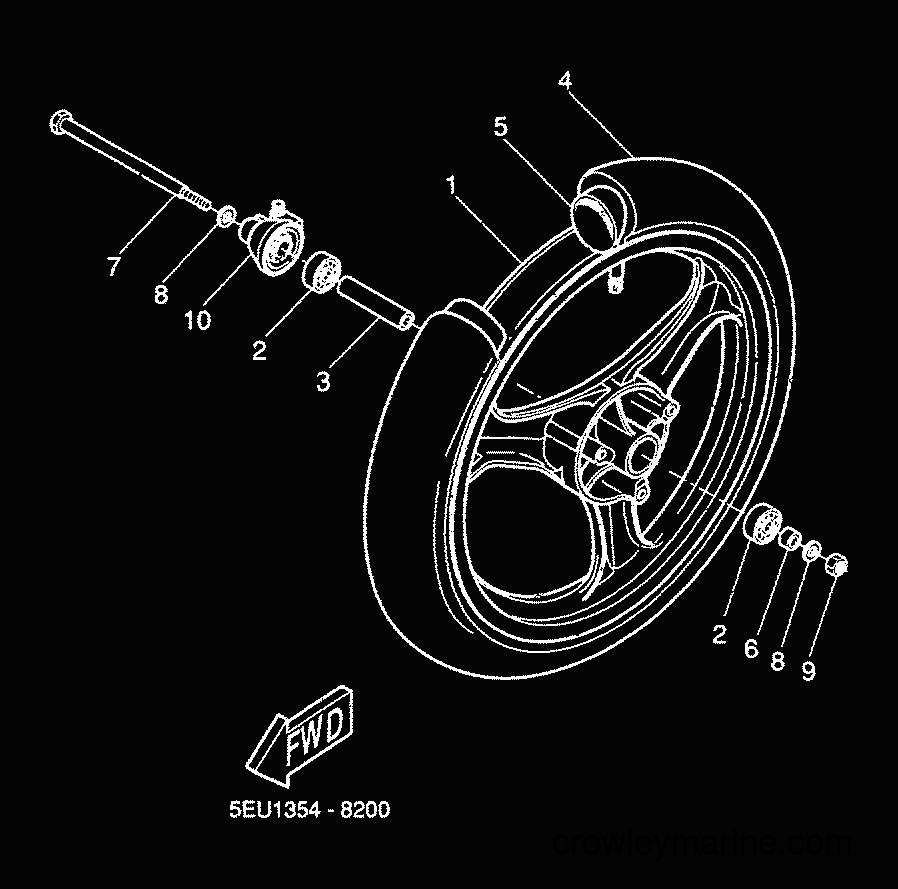 2000 Scooter YH50 - YH50 (5FV3) [020] - FRONT WHEEL