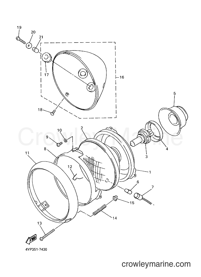 Yamaha Motors XVZ1300A (4YP2) [120] - HEADLIGHT