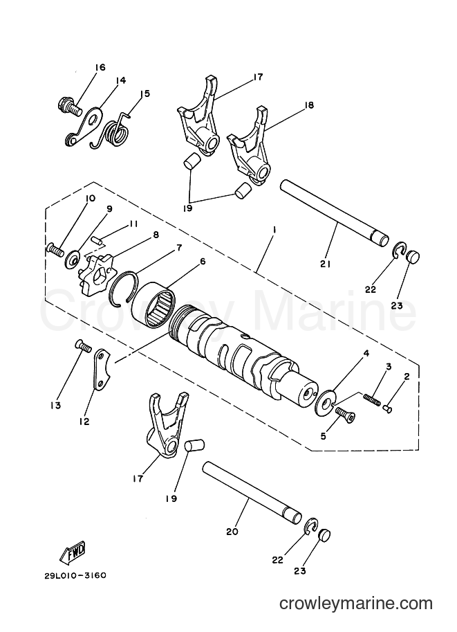 1989 Street Bike RZ350 - RZ350 (3FB2) [010] - SHIFT CAM & FORK