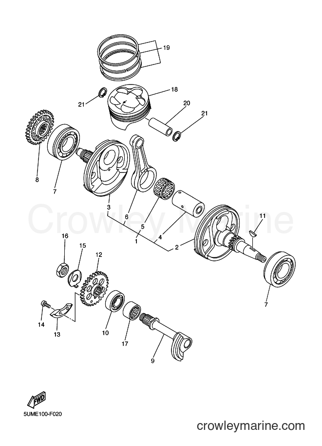 2014 Dirt Bike WR250F - WR250F (1HCD) [010] - CRANKSHAFT & PISTON