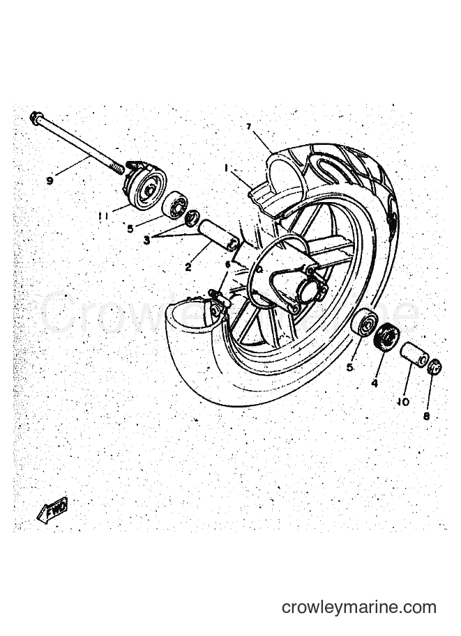 1999 Scooter CW50 - CW50 (4RW4) [010] - FRONT WHEEL