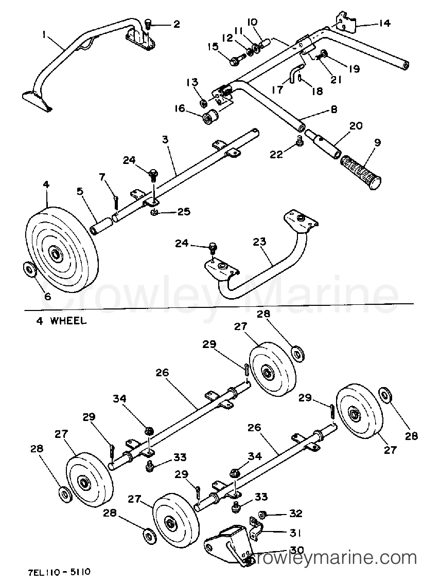 Yamaha Motors EC5000DVE - WHEEL HANDLE EC4000DV