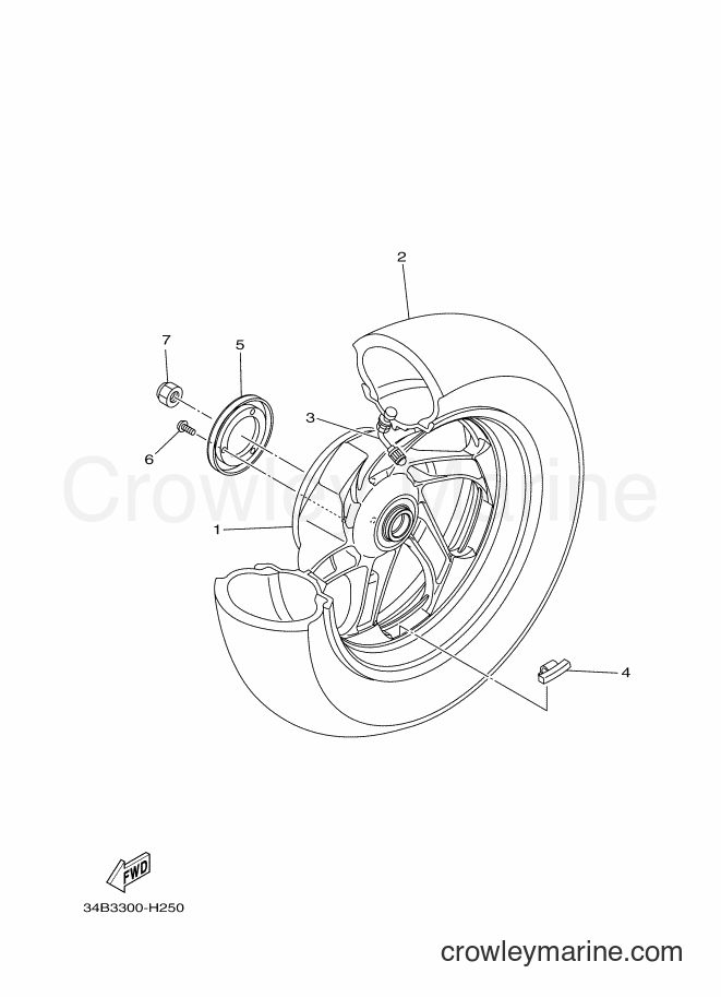 Yamaha Motors YP400A (34BE) [010] - REAR WHEEL