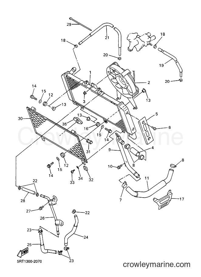2002 Street Bike FZS600 - FZS600 (5RT1) [080] - RADIATOR & HOSE