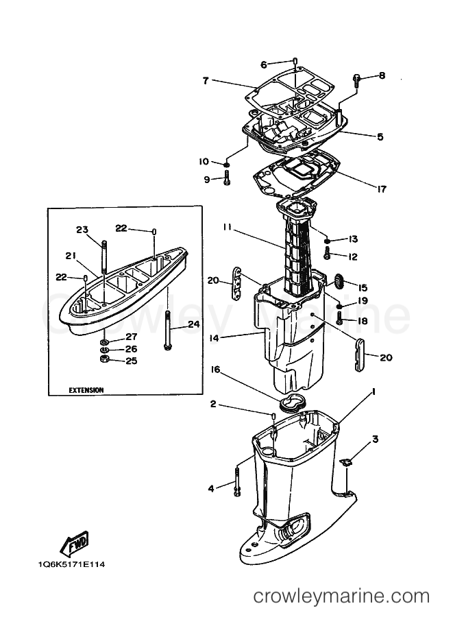 Yamaha Motors E60HE (6K5) [010] - UPPER CASING